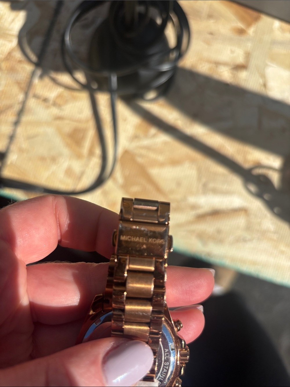 Michael Kors Rose Gold Tone Chronograph Watch with Pink Dial - Picture 2 of 3